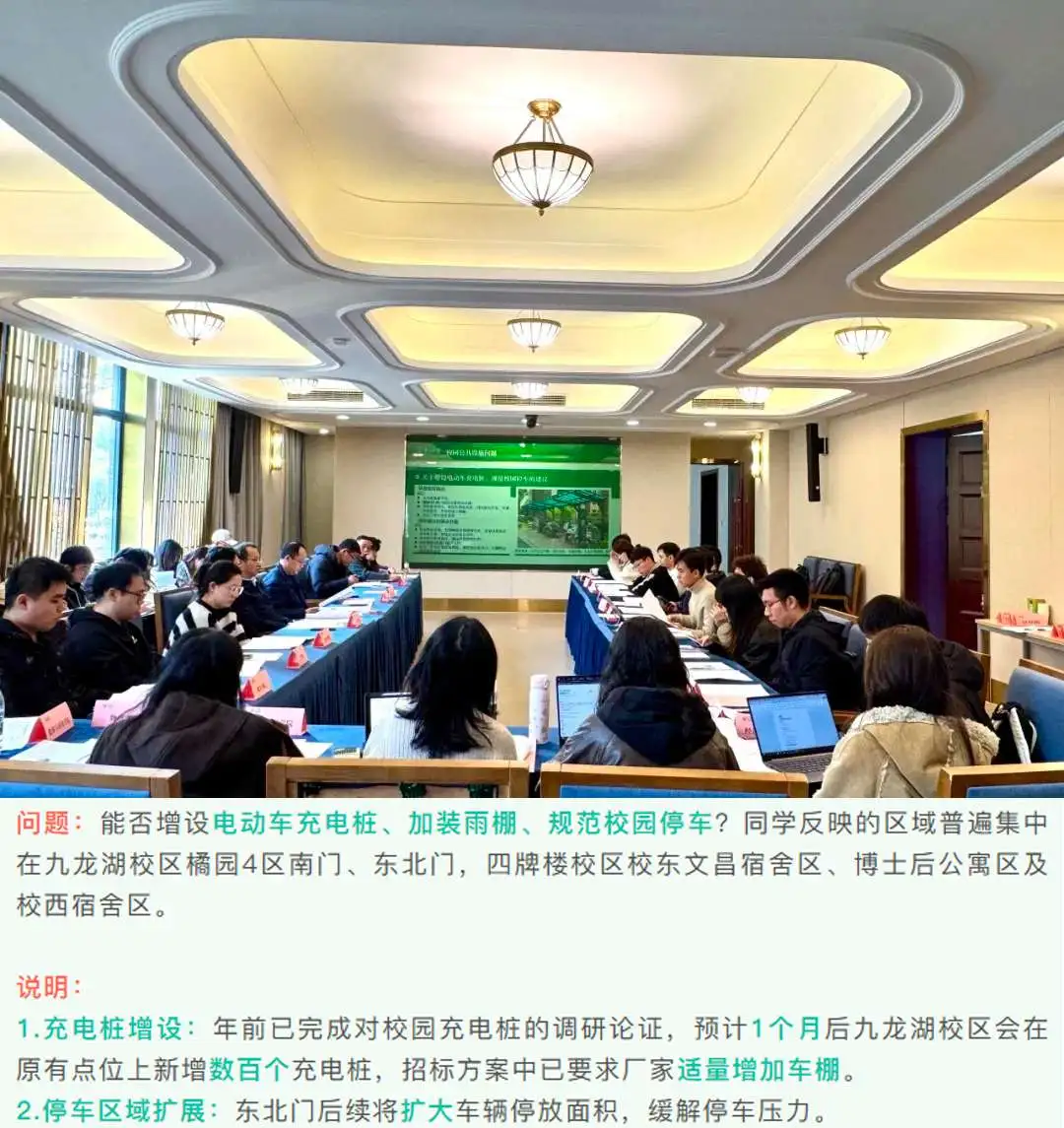 他山之石:2025年3月,东南大学六部门老师与研究生代表共商校园建设议题,体现了“治理现代化”的管理智慧。(来源:东南大学研究生@微信公众号)